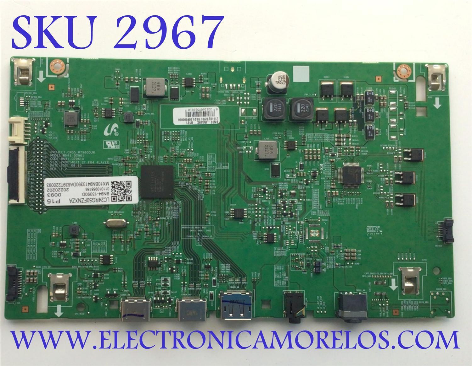MAIN PARA MONITOR SAMSUNG / NUMERO DE PARTE BN94-13390D / BN41-02961 / BN9413390D / 13390D / BN97-15169C / NUMERO DE PANEL CY-PR236CGLV1F / MODELO C24RG50FZN